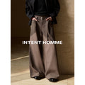 INTENT Dark Striped Straight Casual Trousers