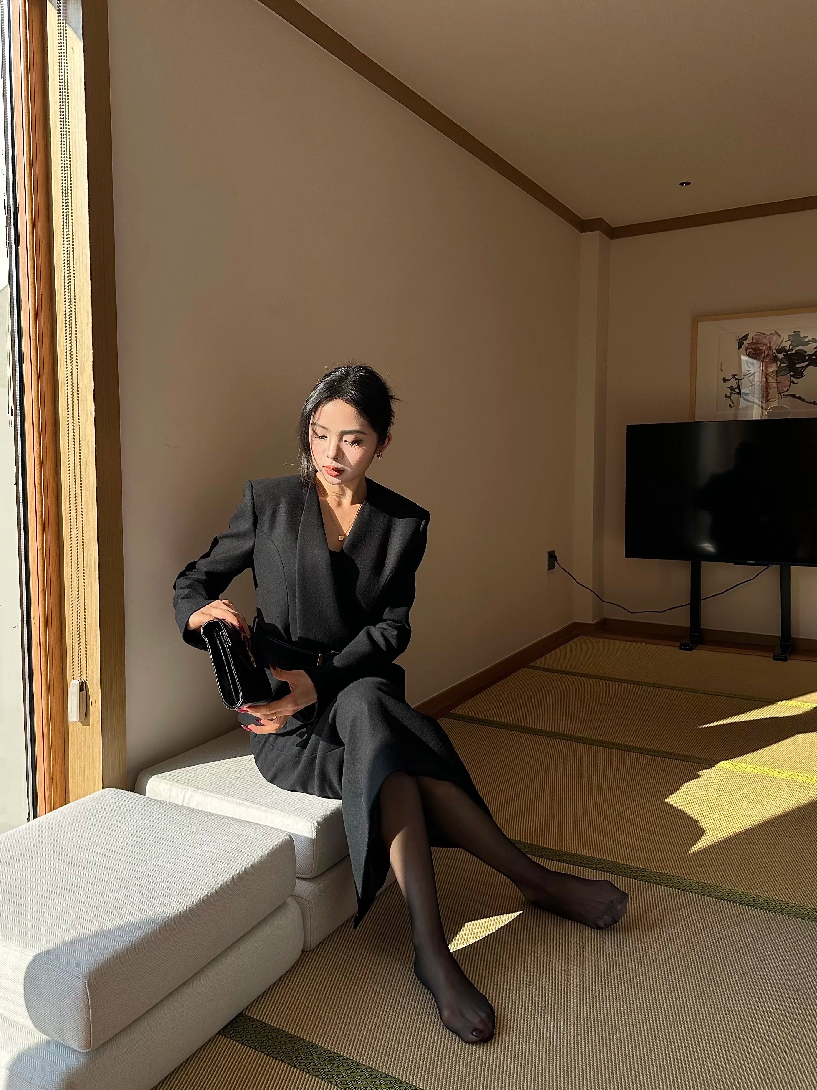 CHUYUQI Waist Suit Short Jacket Skirt Set