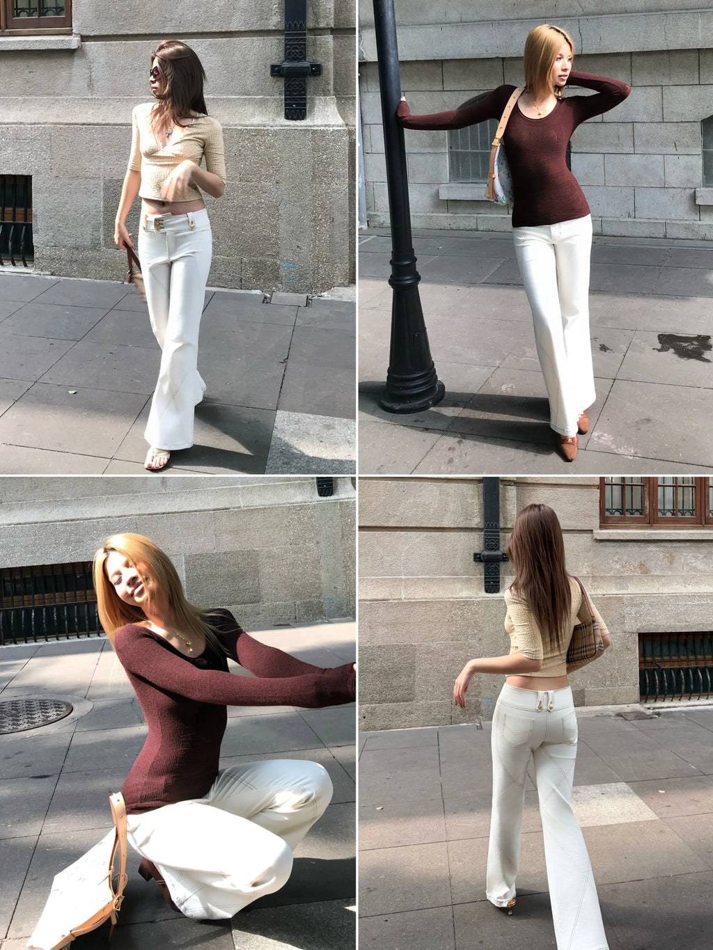 Audwyn Open-line Stretch Slim Casual Flared Trousers