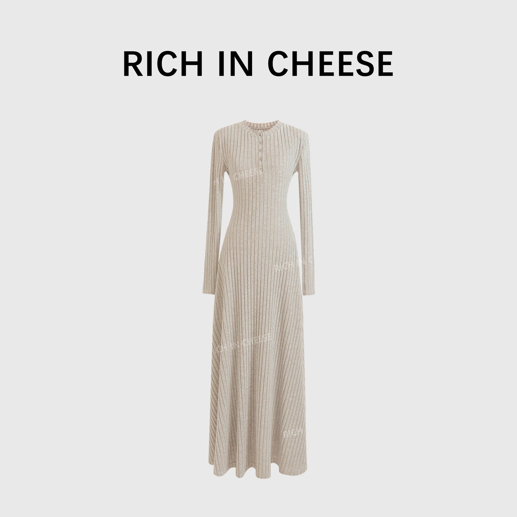 RICH IN CHEESE  Knitted Waist Dress