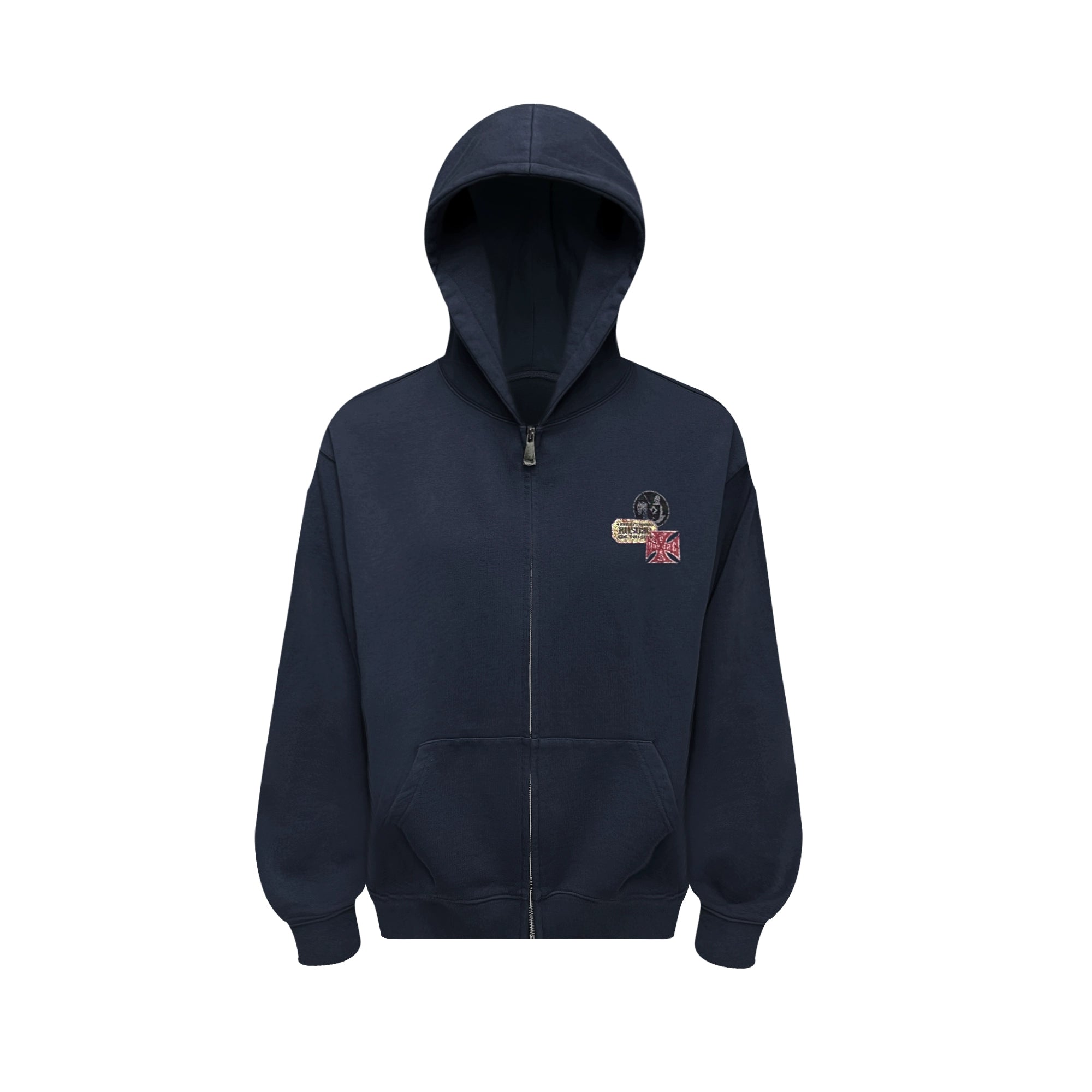 RUSURE Casual Simple Zip Hooded Sweater