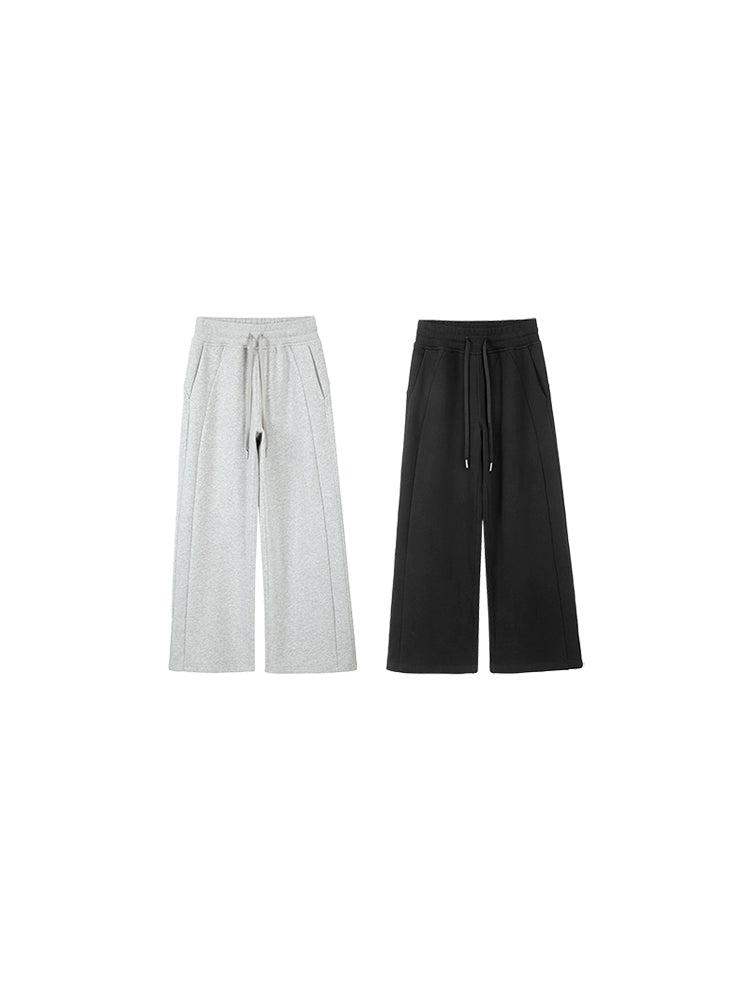 PLUS NO LOGO Scimitar Splicing Loose Wide-leg Sweatpants