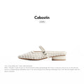 Cebostin Square Head Woven Hollow Thick Heel Sandals