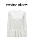 Cantonstory Crew Neck Lace Long Sleeve
