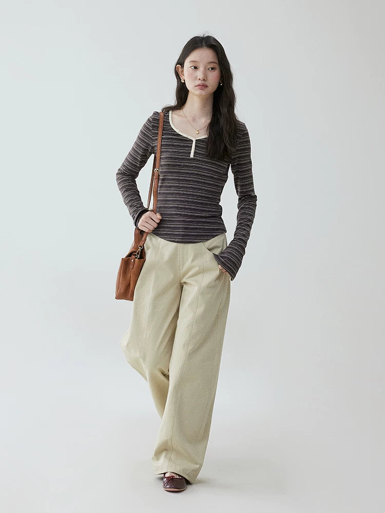 VOOE Contrast Striped Slim Tee