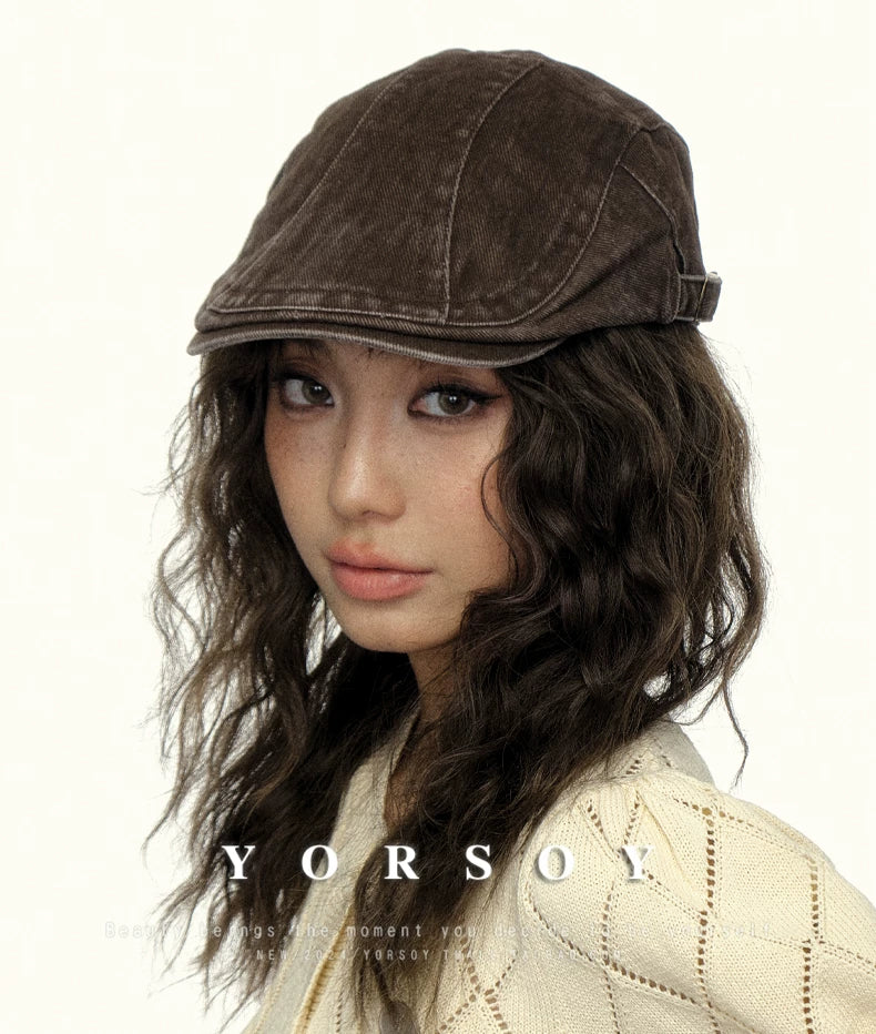 YORSOYI Retro Washed Old Denim Cap