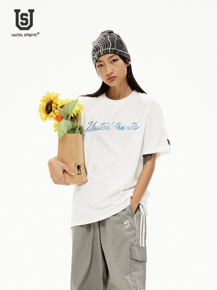 US Mottled Print Crew Neck Tee
