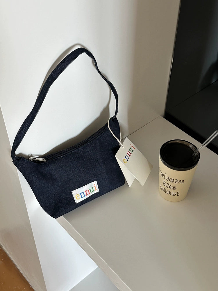 ENNUI Square Vintage Zipper Handheld Underarm Bag