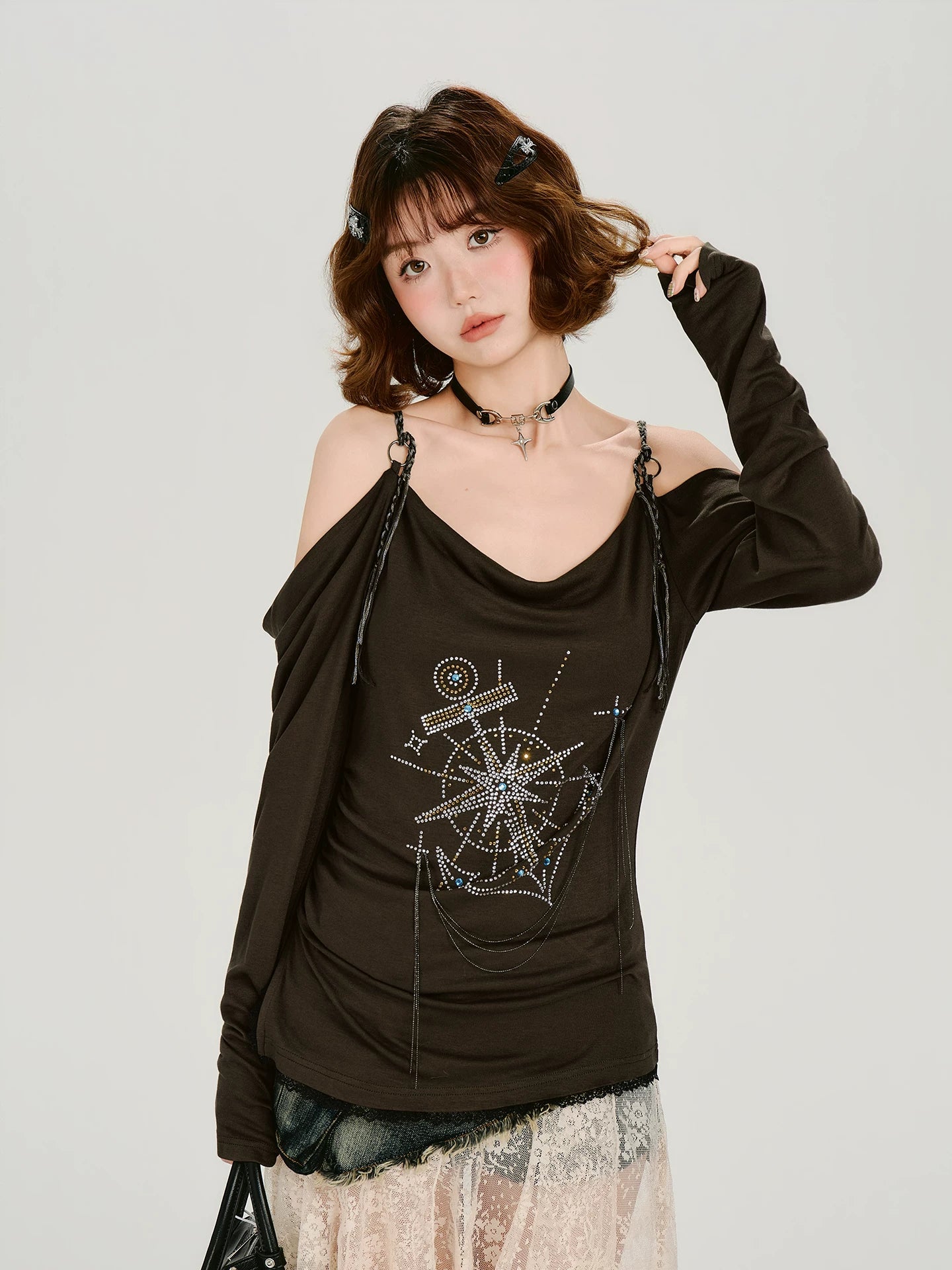 Girlyhalo Slim Fit Versatile Long Sleeve Suspender