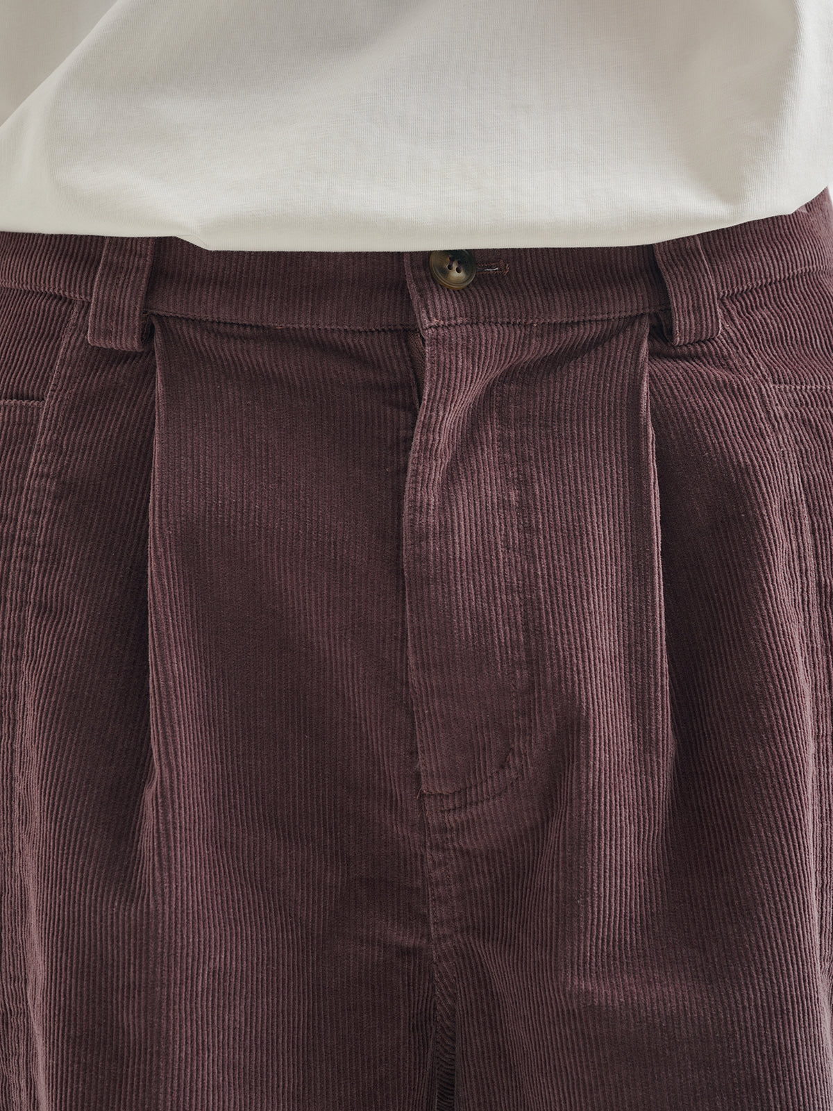 BUTTBILL 25SS Japanese retro 11-pit non-elastic corduroy Shorts