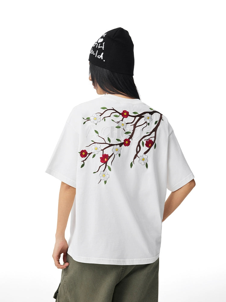 Achock Casual Flower Embroidery Tee