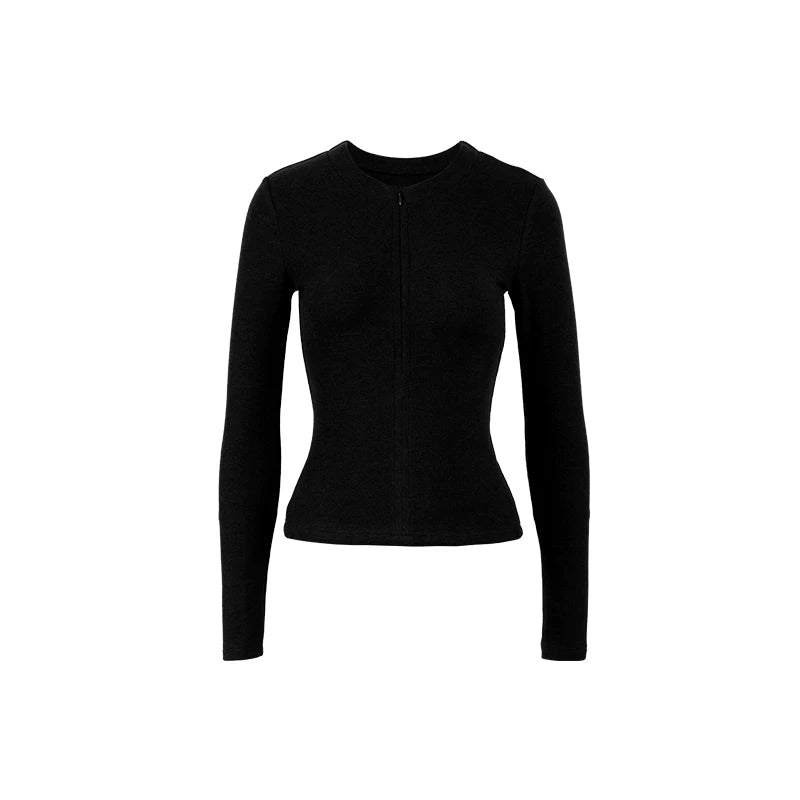 Audwyn Half Zipper V-Neck Slim Sleeve