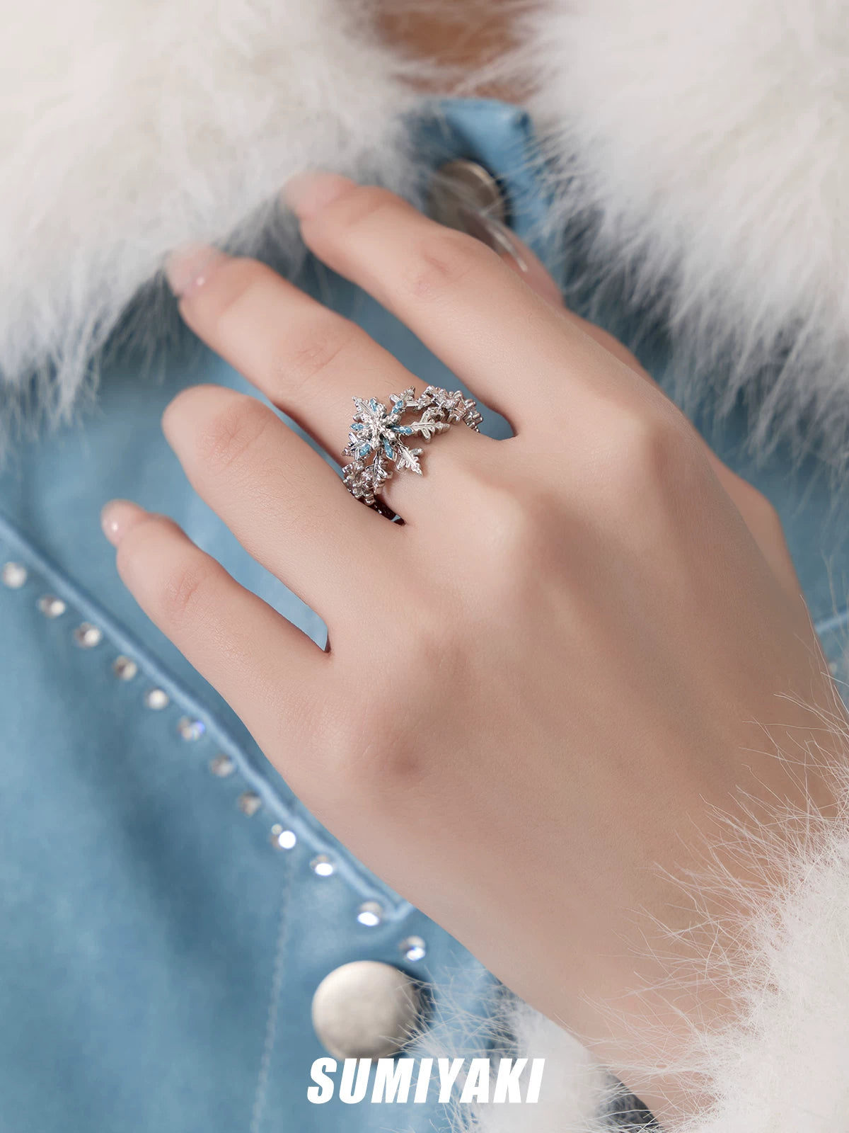 SUMIYAKI Rotating Multi-layer Snowflake Ring
