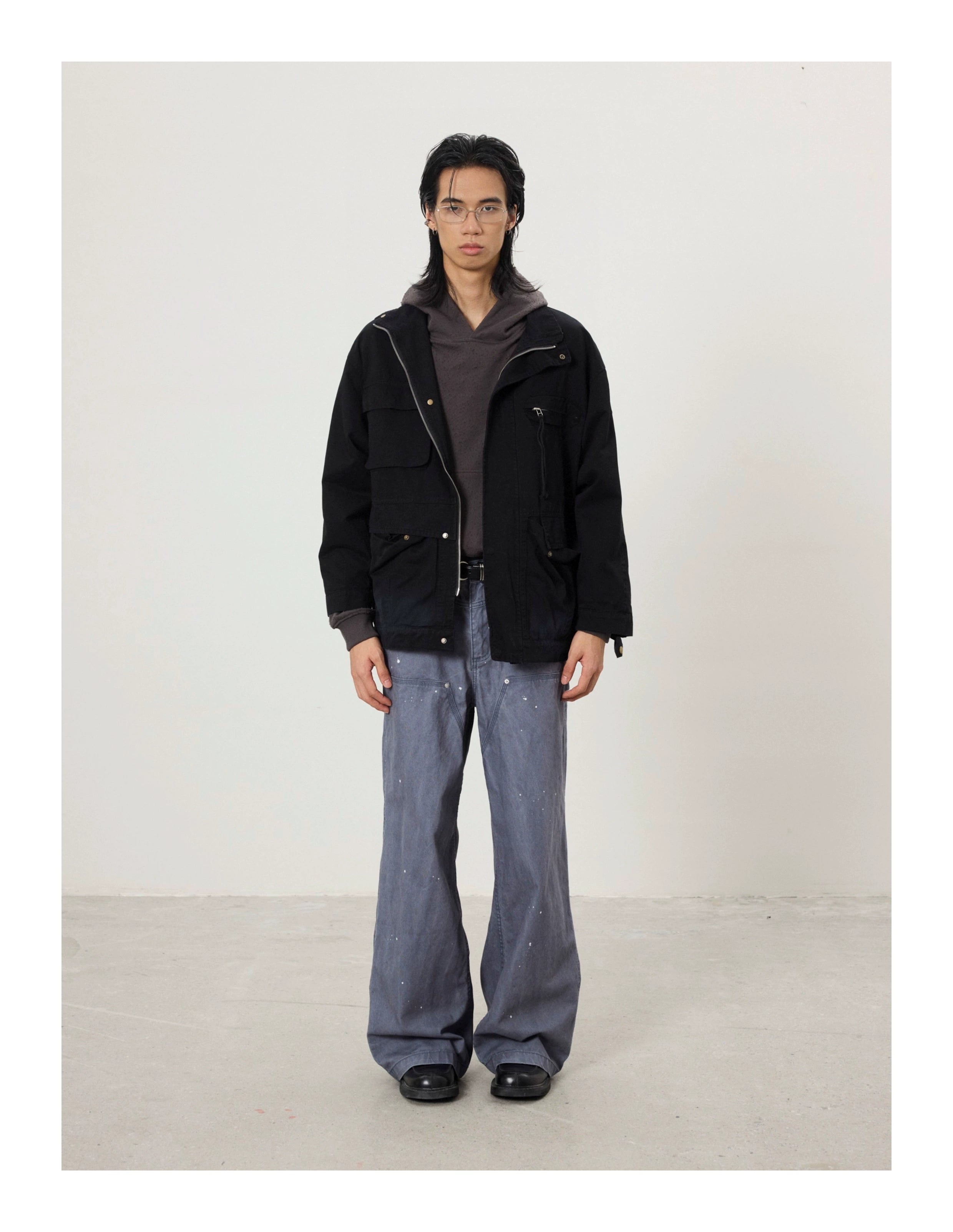 BTSG Multi-pocket Stand-up Collar Zip-up Tooling Jacket