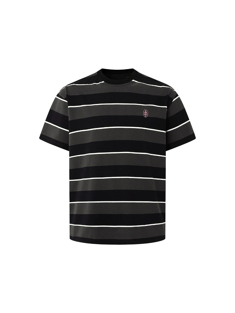 DIMC Thick and Thin Stripe Embroidery Printing Tee