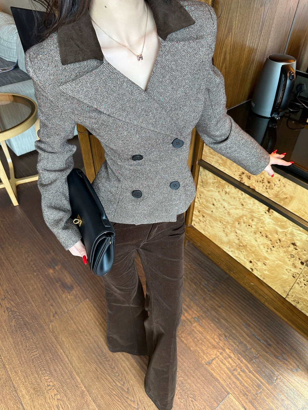 LLROGE Temperament Versatile Slim Fit Contrasting Color Blazer