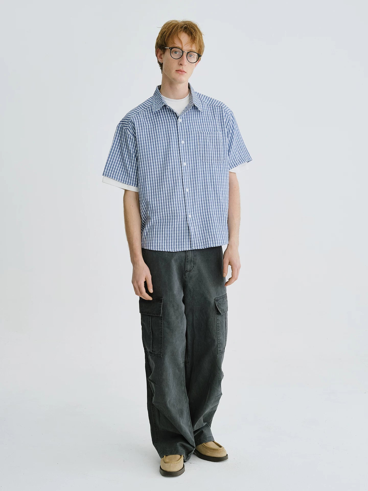 LIVINGTOWN Versatile Casual Lapel Plaid Shirt