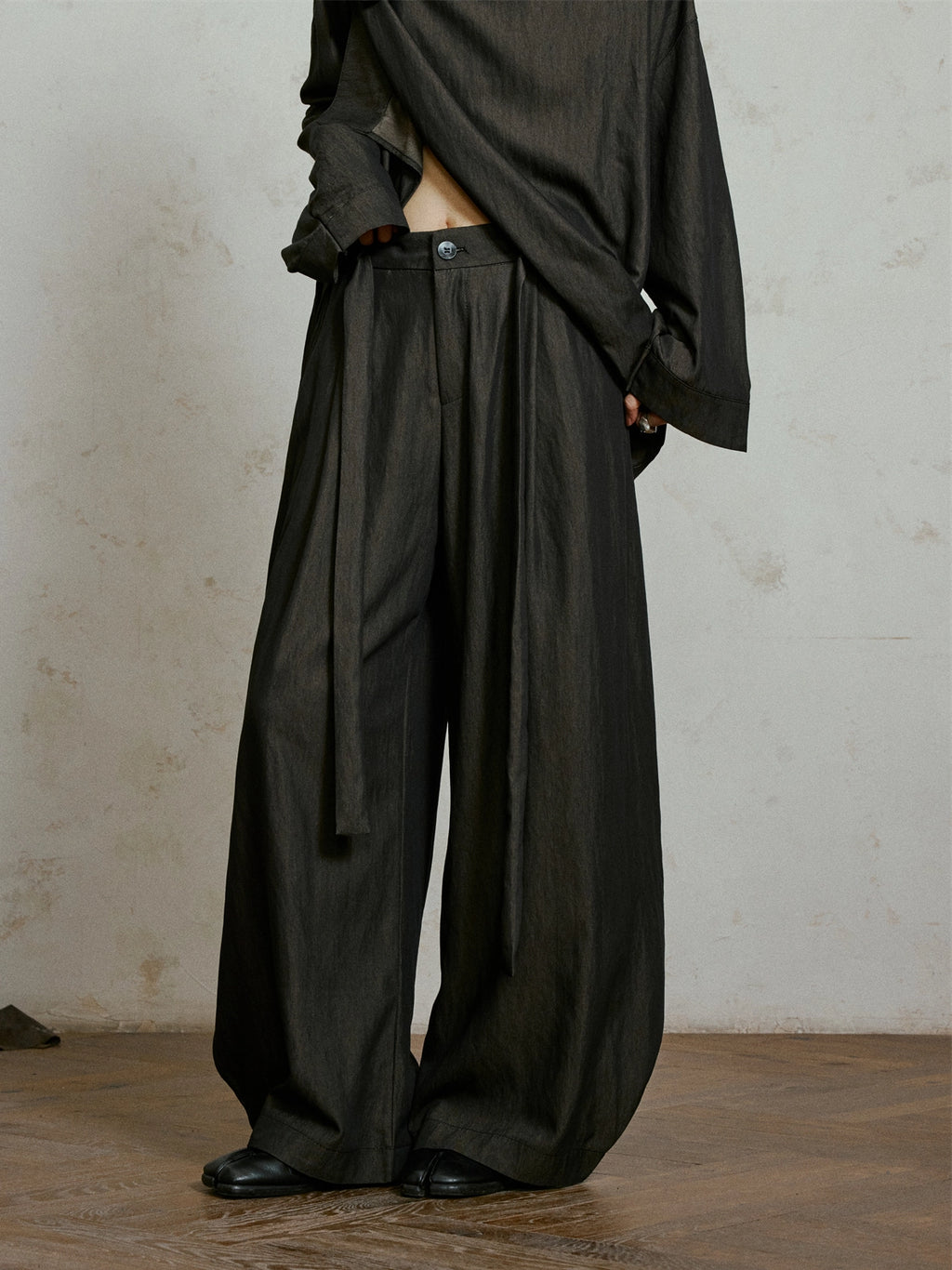 SUNYVONNE Belt Loose Versatile Wide Leg Bloomers