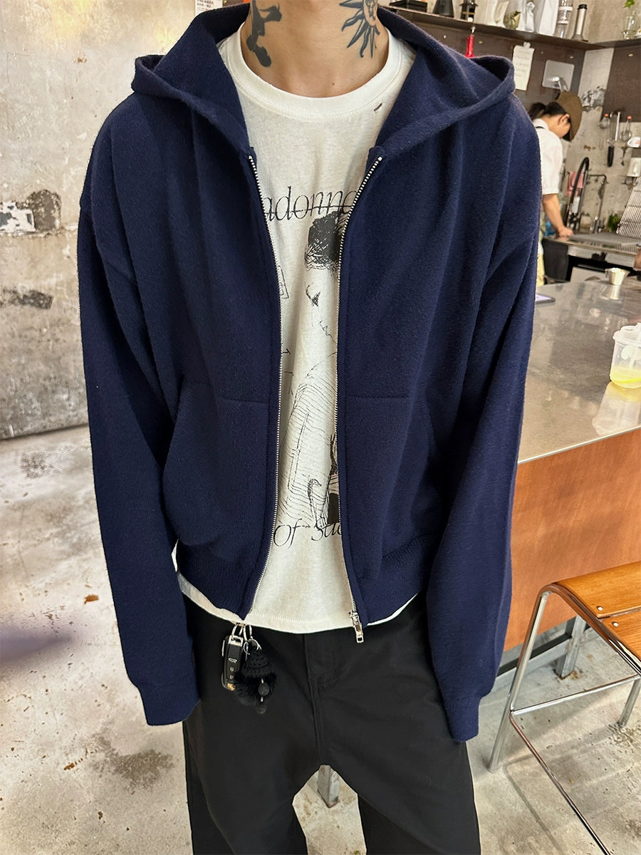 BRG Casual Soft Knitted Sweater Hoodie