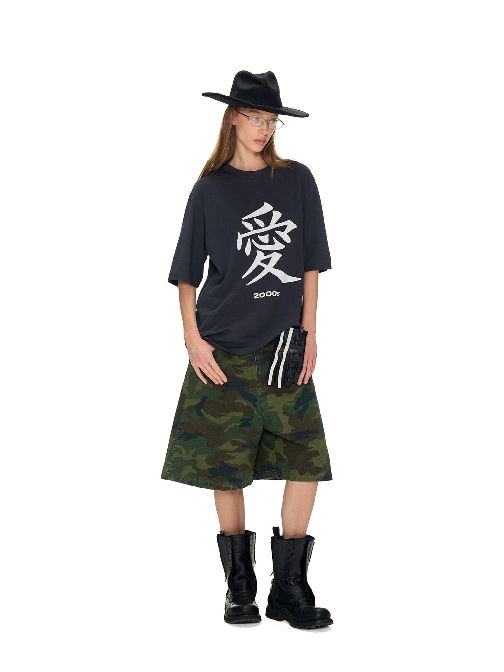 ANTERIOR LOVED Digital Vintage Love Print Loose Casual Tee