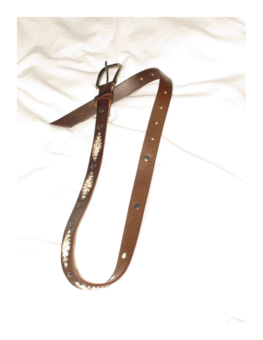 NOT UGLY Prismatic Strike Nail Cross Top Cowhide Belt