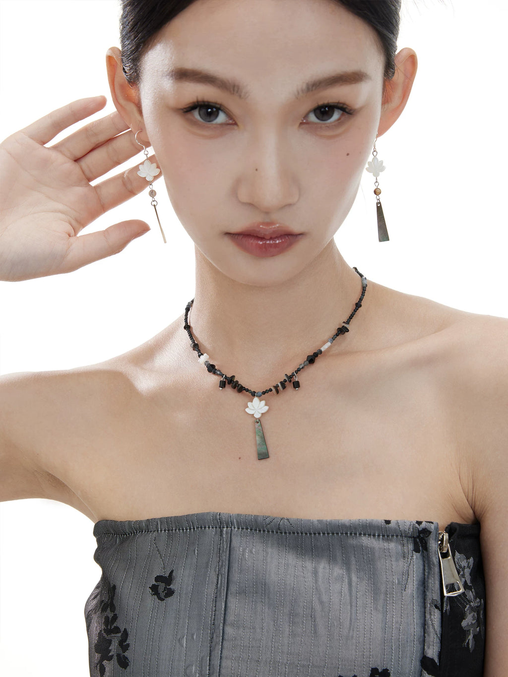 NO SOLUTION Natural Agate Beads Beaded Versatile Necklace
