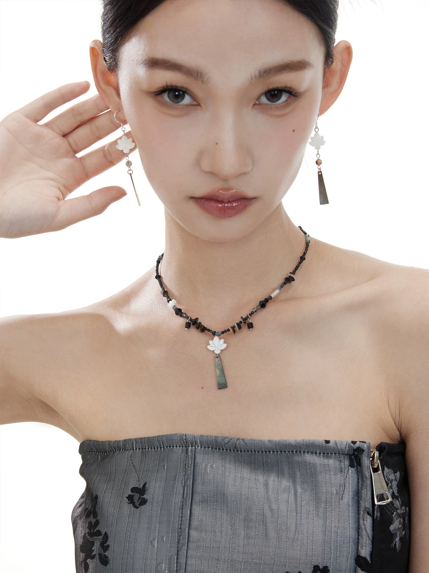 NO SOLUTION Natural Agate Beads Beaded Versatile Necklace