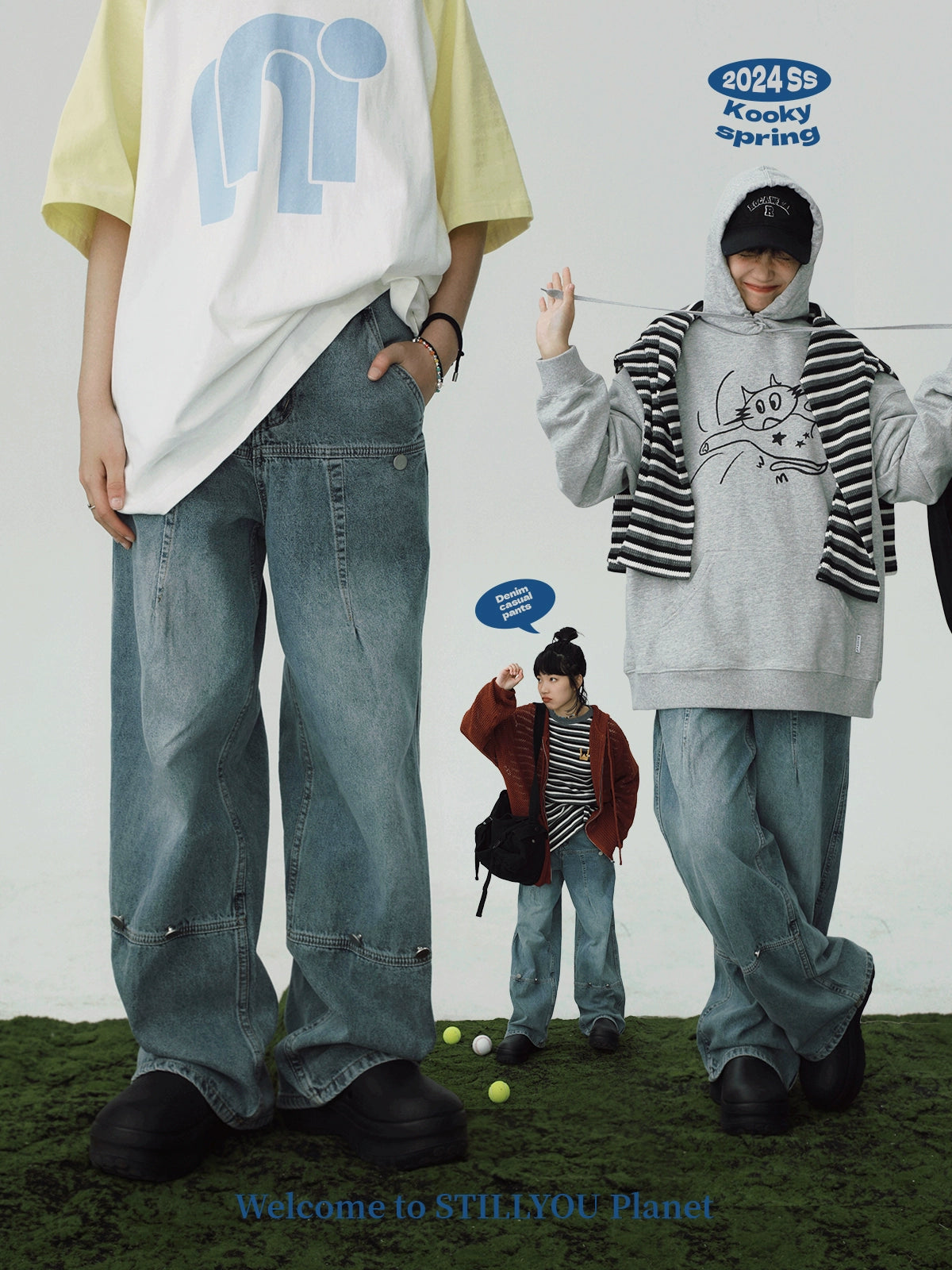 STILLYOU Street Personality Tooling Jeans