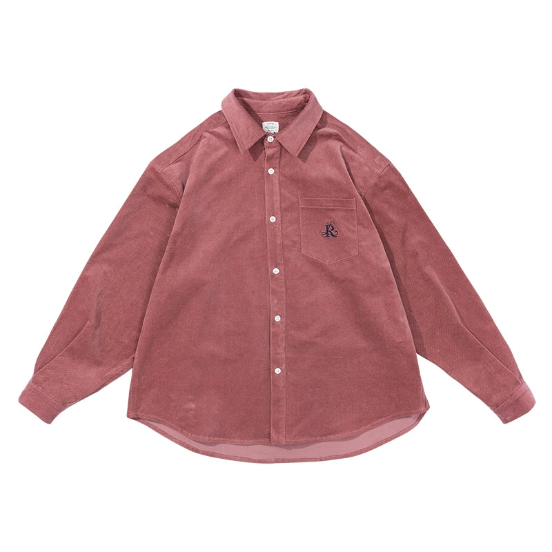 LR MADE Simple Retro Loose Square Neck Embroidered Shirt