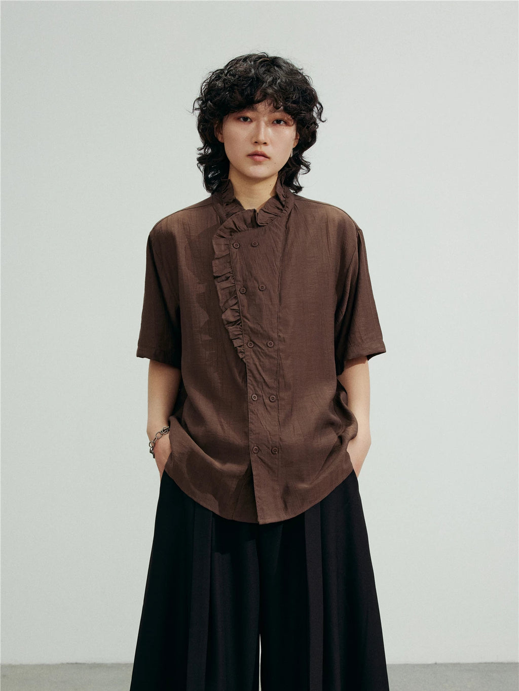 SUNYVONNE Niche Lace Short-sleeved Shirt