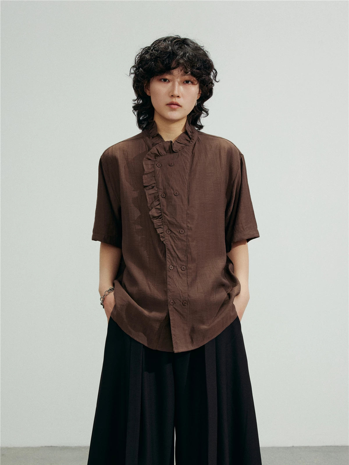 SUNYVONNE Niche Lace Short-sleeved Shirt
