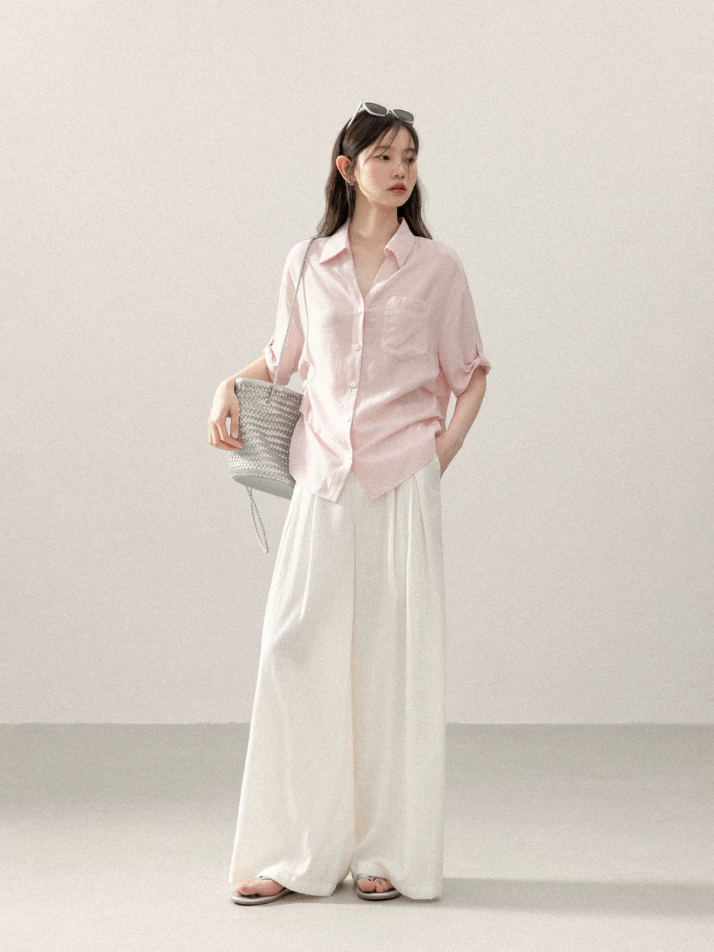 Cantonstory Temperament Lapel Medium Sleeve Shirt