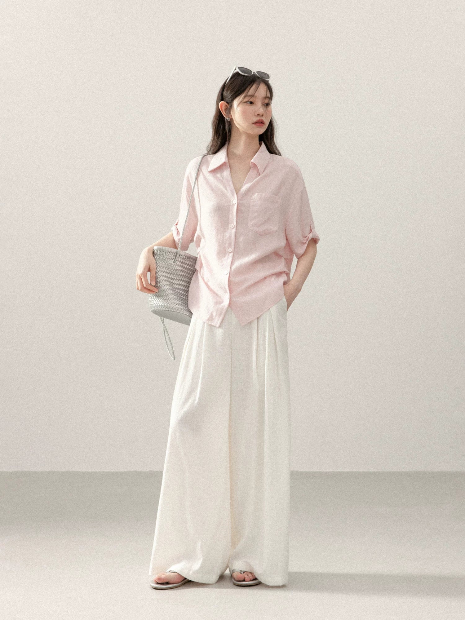Cantonstory Temperament Lapel Medium Sleeve Shirt