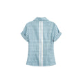 JIKOO Contrasting Checked Waist Shirt