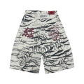 Luuucam Tiger Graffiti Print Seven-point Denim Shorts