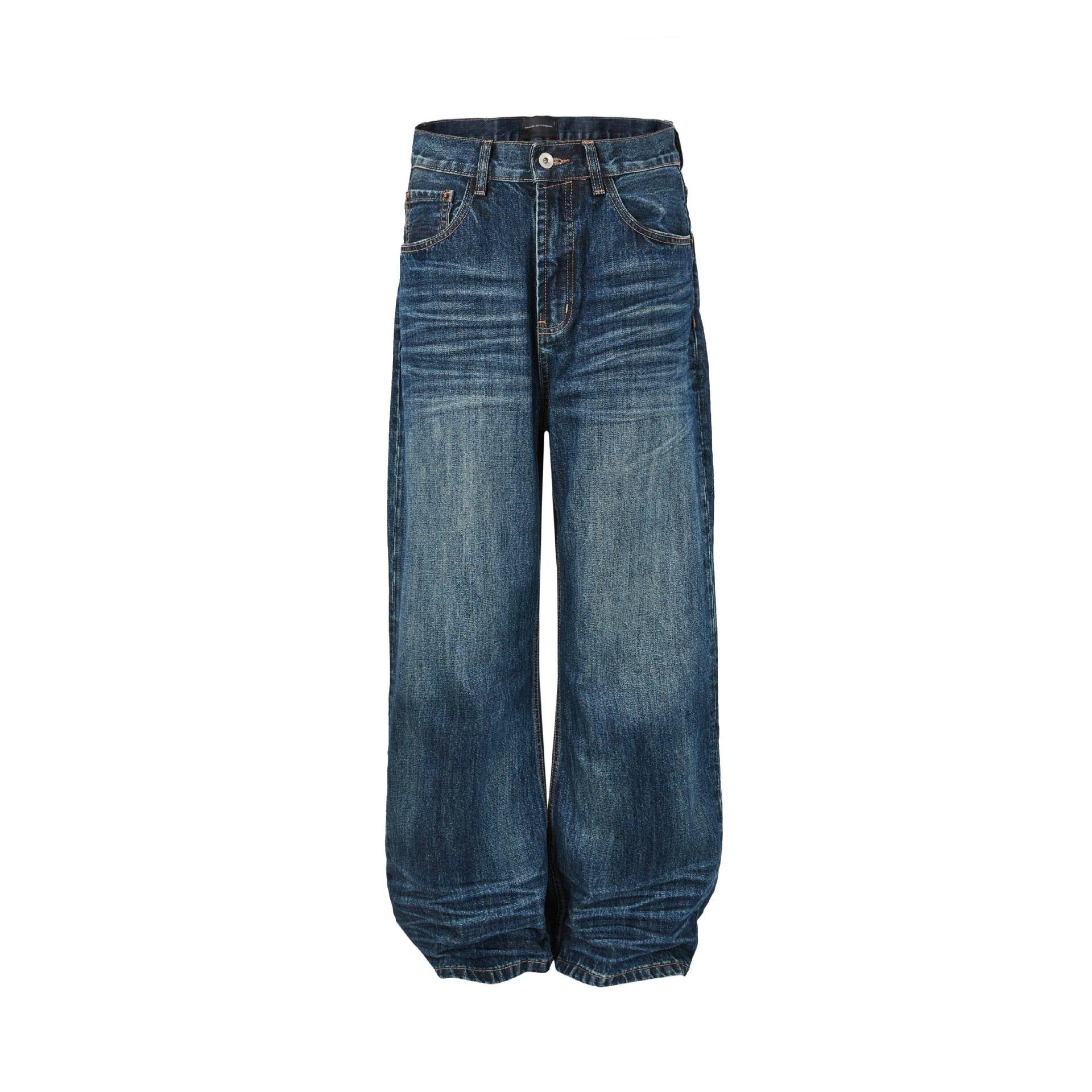 MADEEXTREME Blue Cat Whiskers Straight Loose Jeans