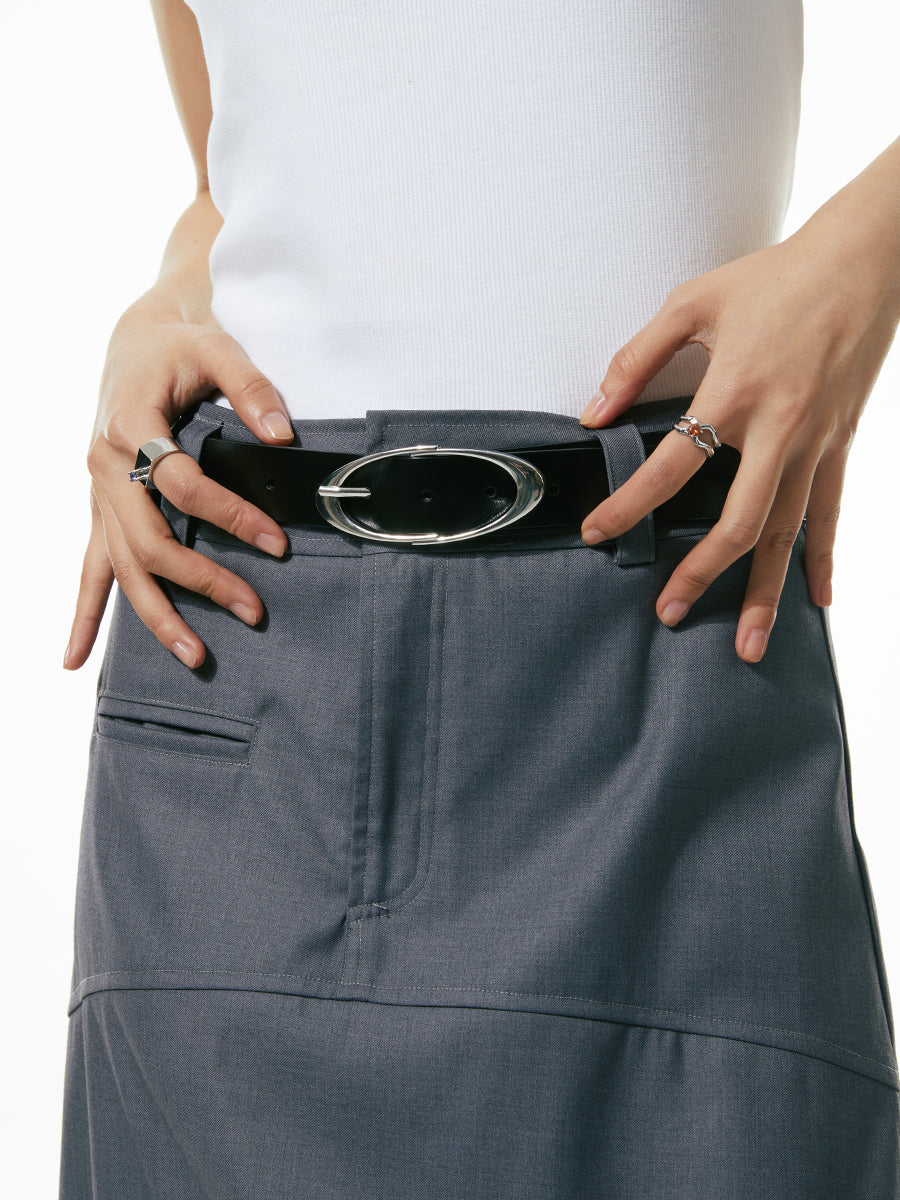 FUNKYFUN Simple and Versatile Metal Buckle Belt