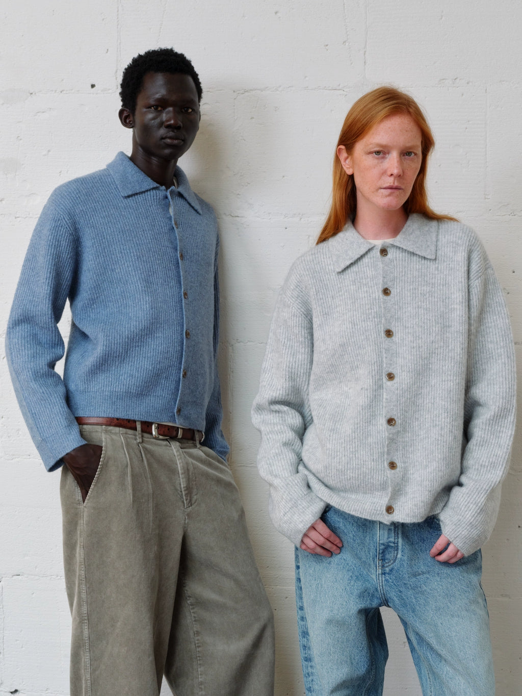 VLABMADE Simple Contrasting Button-down Knitted Cardigan