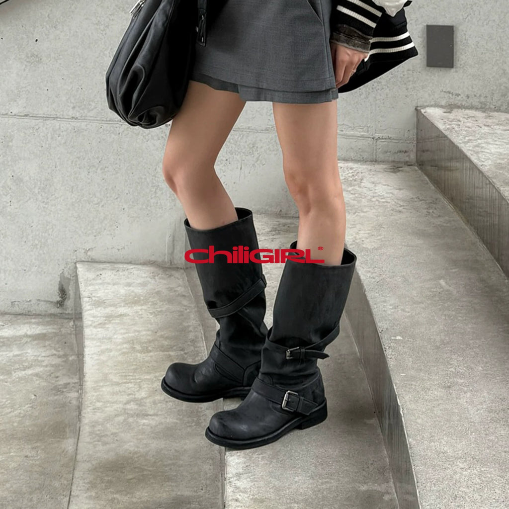 CHILIGIRL Stacking Boots Loose Boots
