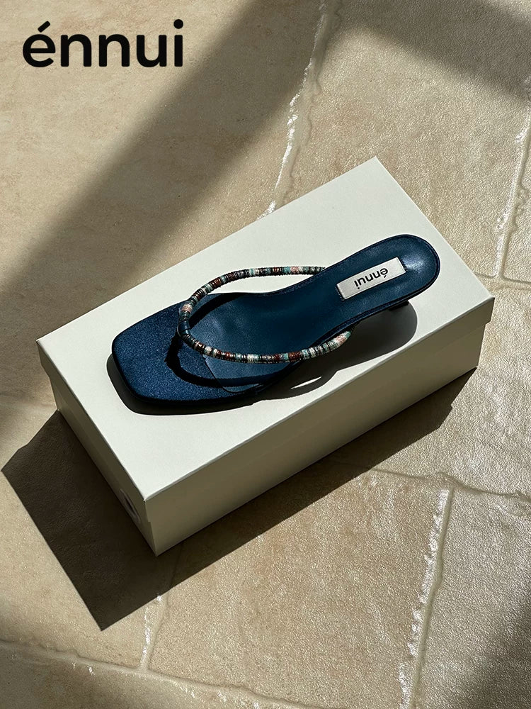 ENNUI Retro Versatile Lazy Low-heeled Sandals