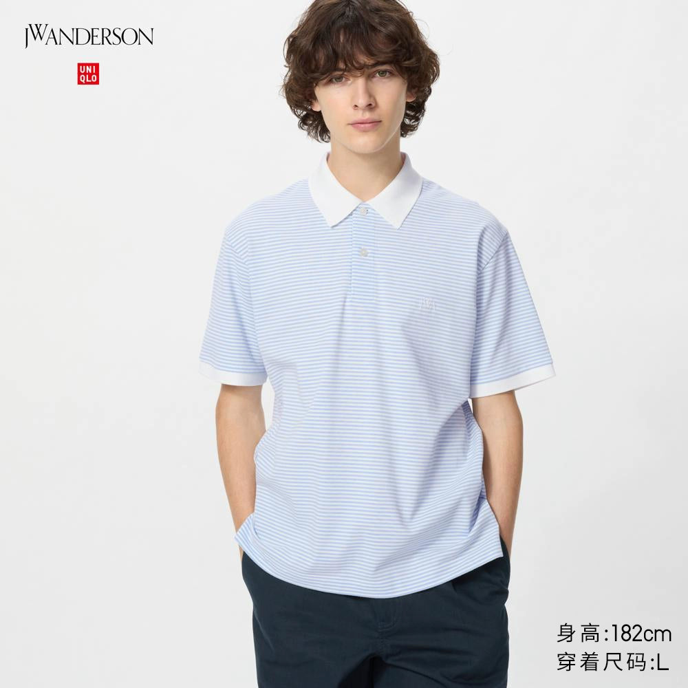 Uniqlo x JW men's and women's fast-drying POLO shirt short-sleeved striped T-shirt casual 25 new 477678