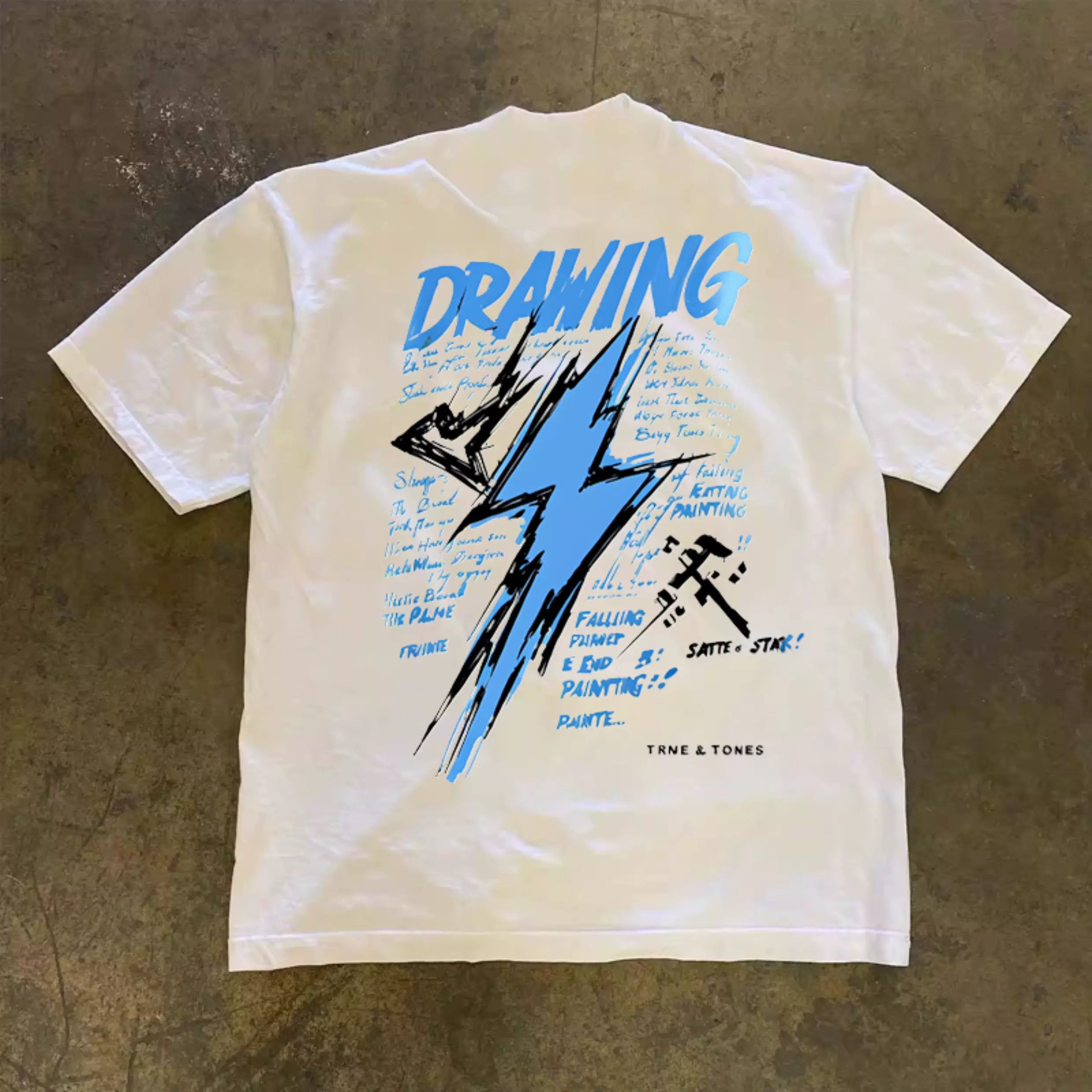 UPUPXIA Lightning Printing Casual Tee