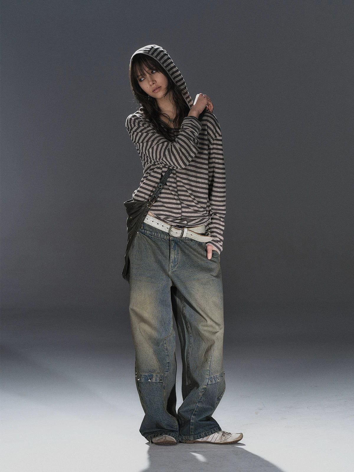 WearAndtear Striped Lightweight Hooded Long Sleeve