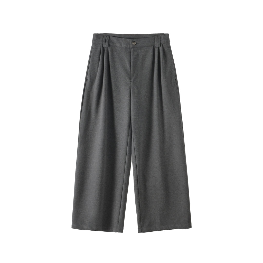 BUTTBILL Vintage Woolen Wide-leg Slacks