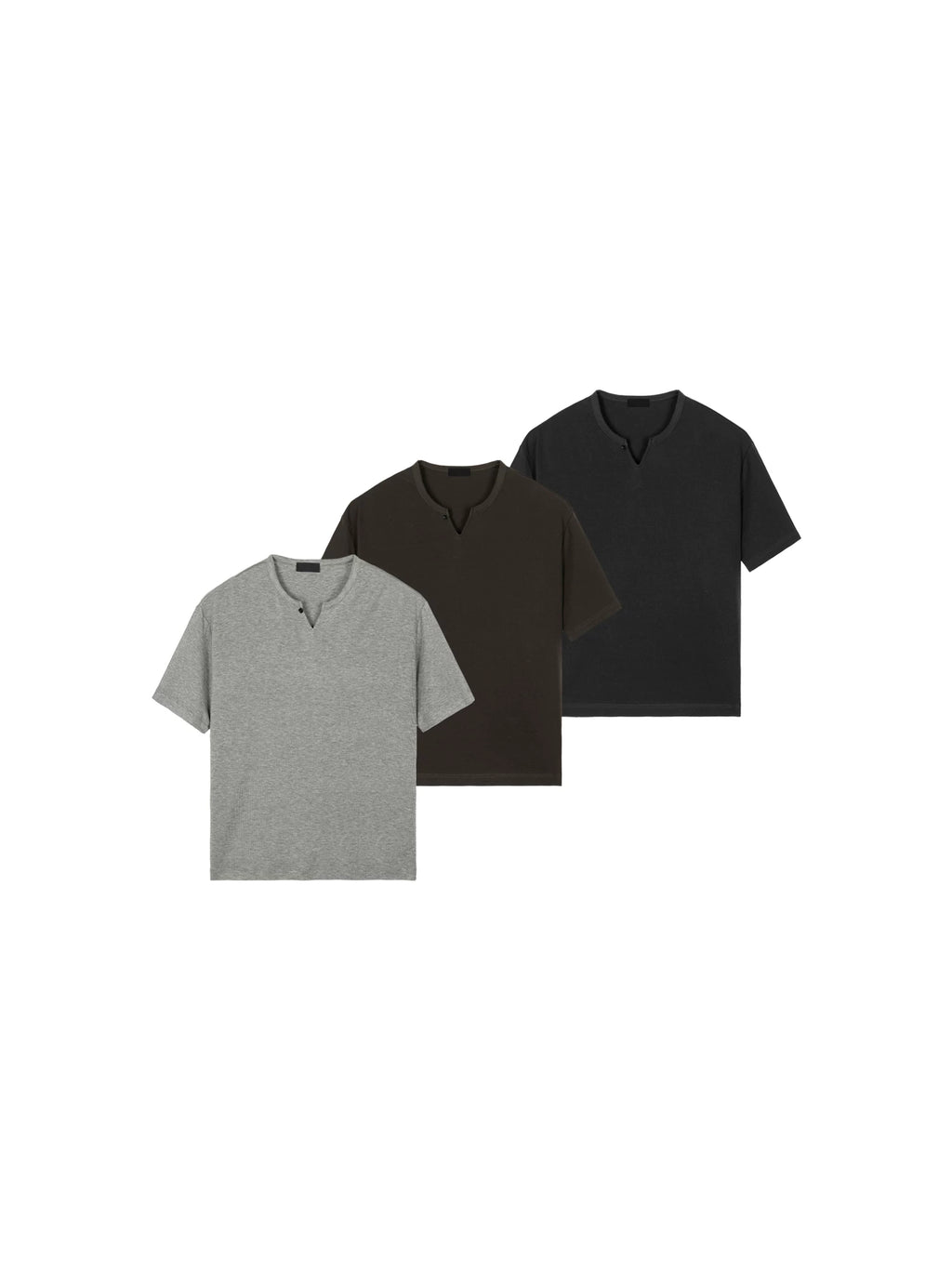 PLUS NO LOGO V-neck Tencel Wool Casual Tee
