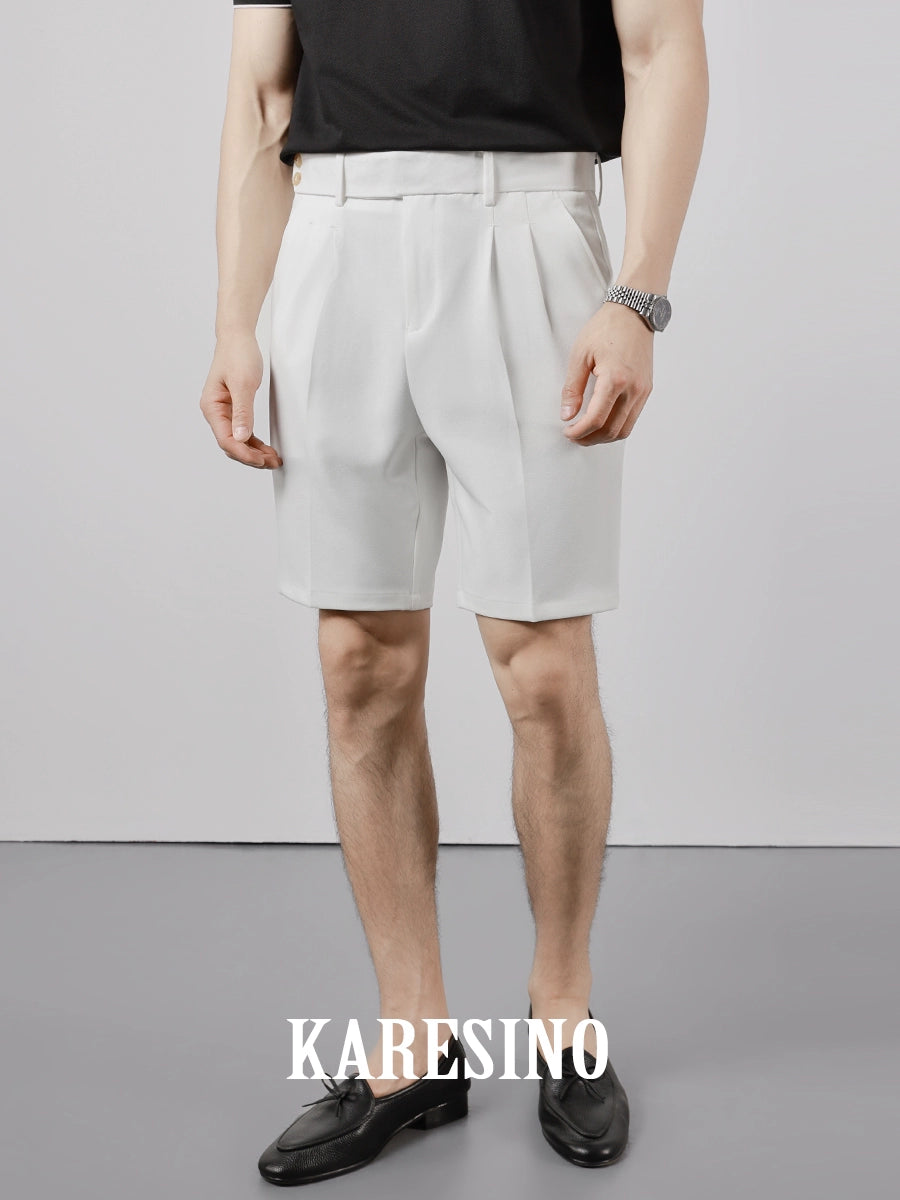 KARESINO Casual Straight-leg Slim-fit Anti-wrinkle Five-point Pants