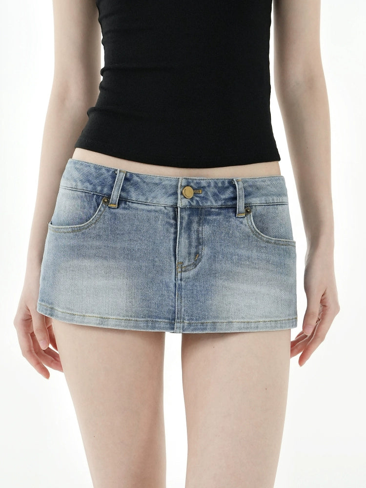 Jim Kennet Vintage Low Waist Stretch Denim Shorts