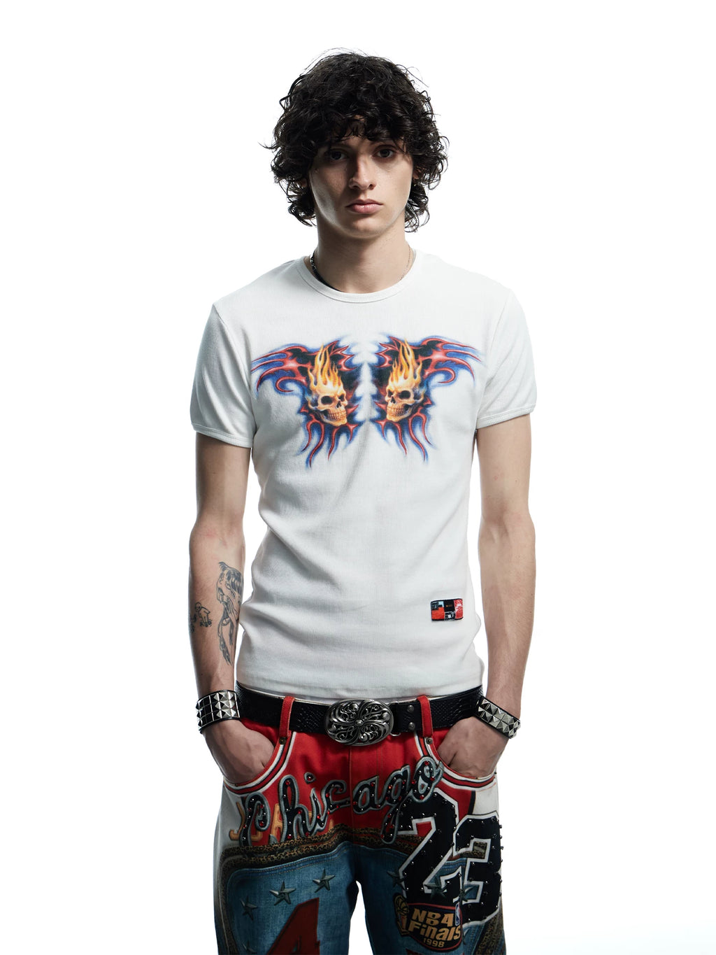 DND4DES Tight Stretch Skull Print Tee