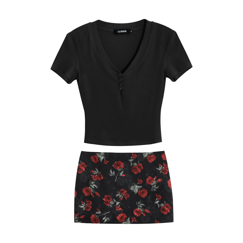 LLROGE Short Spice Girl Top Skirt Set