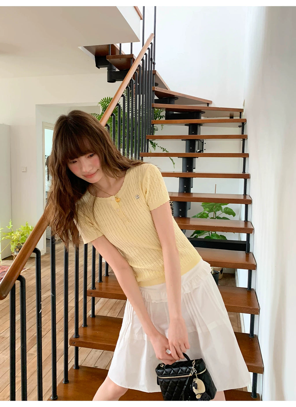 KANO Henry Collar Slim Knitting Tee